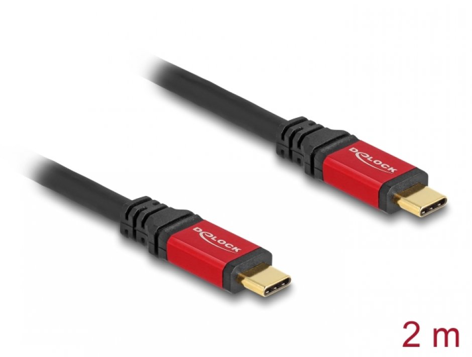 Imagine Cablu USB 2.0 type C PD 3.1 240W E-Marker T-T 2m, Delock 80051